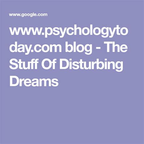 Analyzing the Possible Psychological Motives for Disturbing Dreams