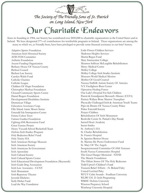 Charitable Endeavors and Contributions