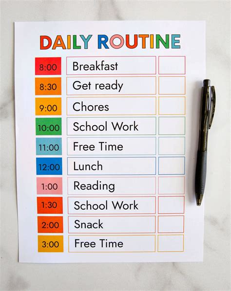 Create and Follow a Daily Routine