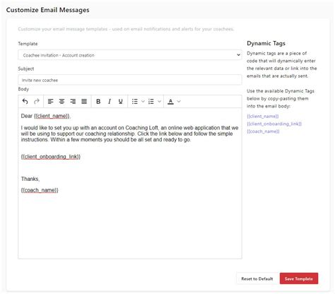 Customizing your emails: