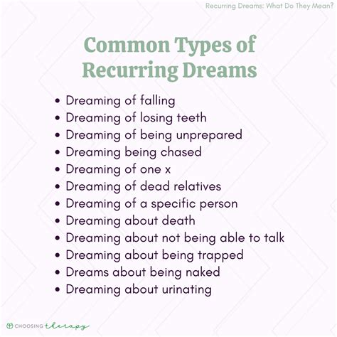 Patterns and Common Elements in recurring Trapped Dreams