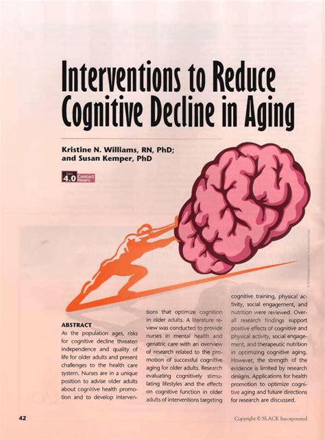 Promoting Cognitive Well-being and Fostering Resistance to Age-related Cognitive Decline