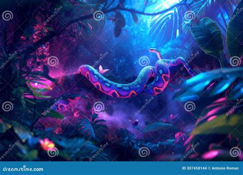 The Enigmatic Nature of Dreams Featuring a Mystical Serpent in a Radiant Hue 
