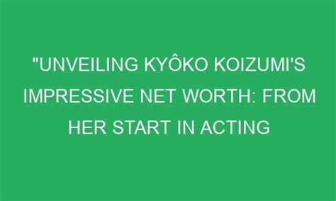 The Impact of Mayu Koizumi's Financial Success on Her Career Decisions