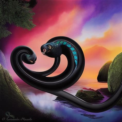 The Symbolic Significance of a Coiled Ebony Serpent in Dreamscapes