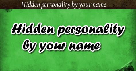 Unveiling the Personality Behind the Name